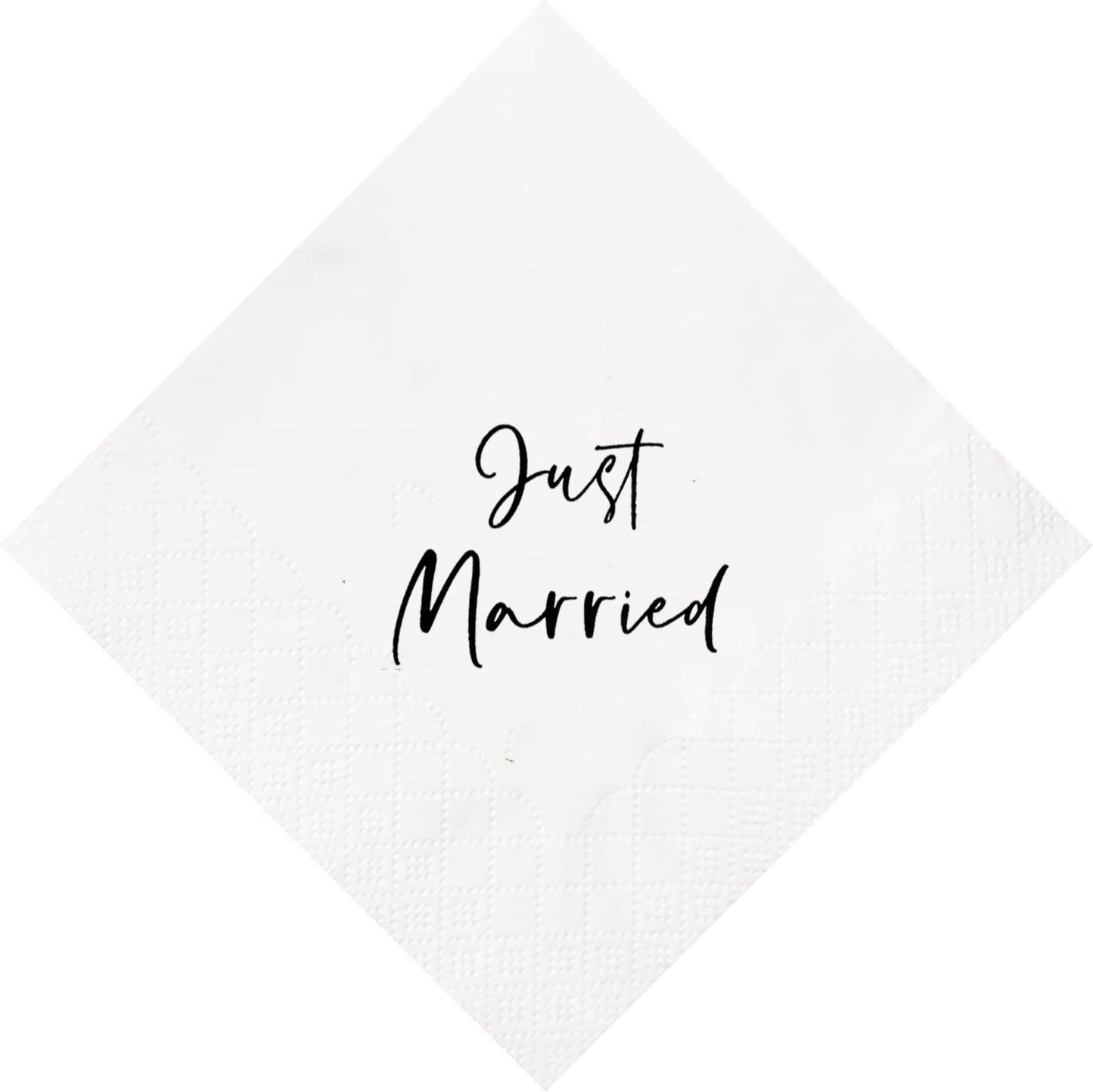 Just Married Wedding Napkins - 6.7x6.7x1.2 Inch 3-Ply | 20 Pieces per Pack Disposable Decor