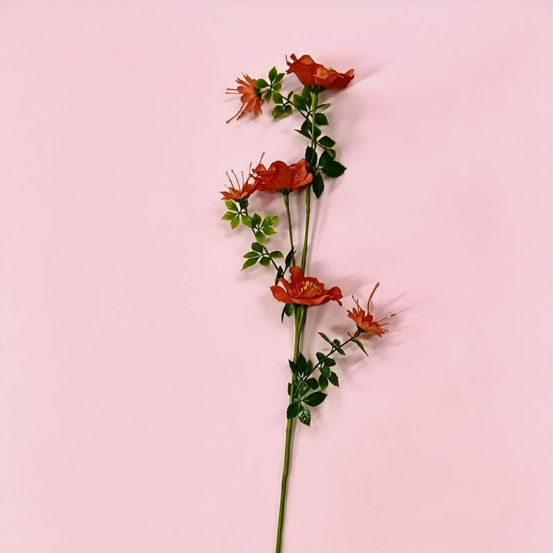 Artificial Cosmos Flower Bush with 6 Blooms, 27.5" Silk-Like Faux Floral, Wedding & Home Decor