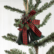 Christmas Iron Bell Ornaments with Pine Cone and Berry Hanging Decorations, Bulk Set