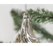 Bulk Christmas Glass Ornaments 12 Pcs Sparkle Helical Drop Decorations for Christmas Tree