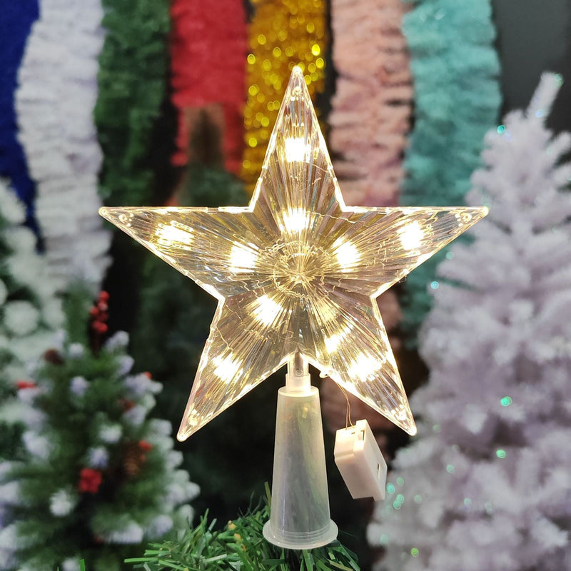 5.9 Inch Glittered Artificial Christmas Star Tree Topper for Holiday Decor Bulk Pack