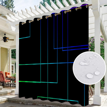 Bulk 2pc Stripe Panel Waterproof Outdoor Curtains Premium Thick Privacy Outside Curtains for Patio Porch Pergola Cabana Wholesale