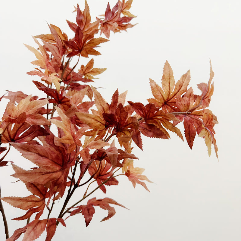 Single Stem Artificial Red Maple Leaf, 31" Faux Silk Fall Decoration for Wedding, Home, and Office Decor