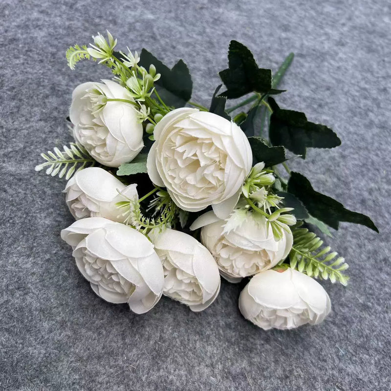18-Inch Artificial Peony Flowers, 1 Stem, Silk Material, Pink, Wedding and Home Decor
