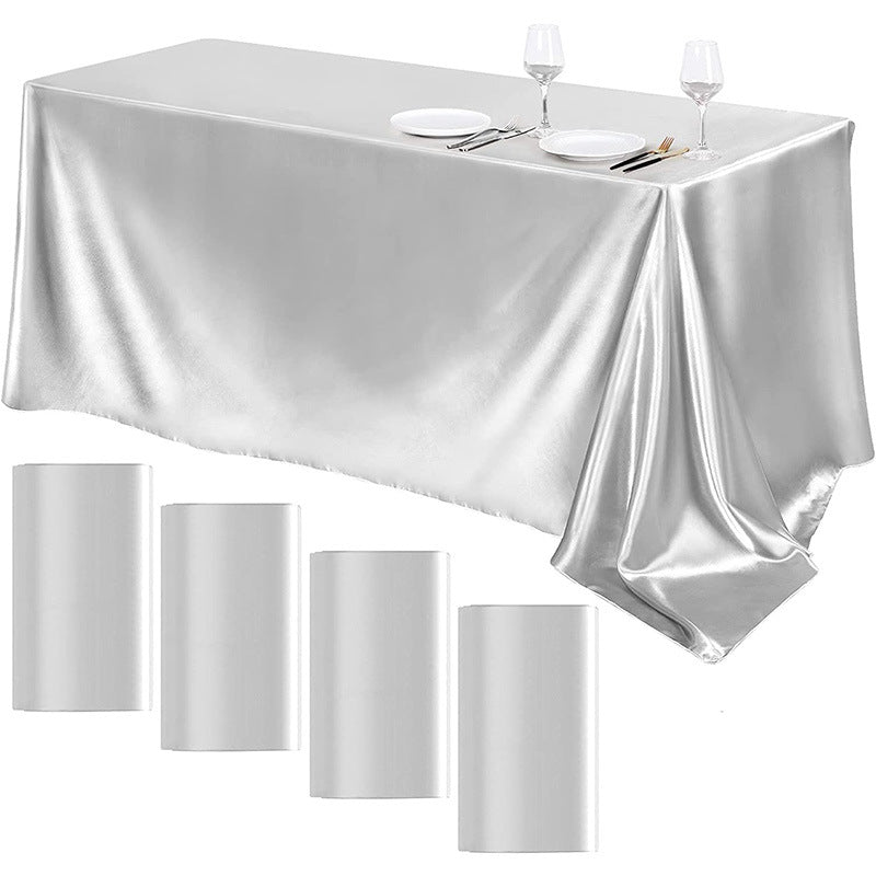 Bulk Satin Tablecloth Table Cover for Rectangular Table Wedding Banquet Events Decor Wholesale