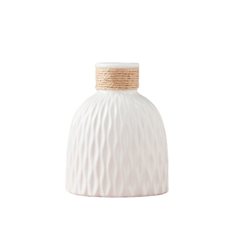 Bulk 2 Pcs Water Ripples Vase with Textured Rope Bottle for Home Party Table Decor Wholesale