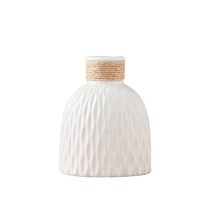 Bulk 2 Pcs Water Ripples Vase with Textured Rope Bottle for Home Party Table Decor Wholesale