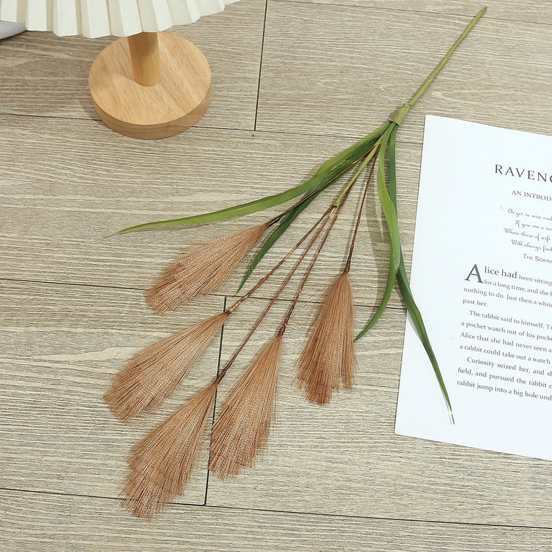 20" Artificial Pampas Grass Stem, Single Feather Reed Stem for Wedding Centerpieces & Home Decor, Realistic Faux Silk Pampas
