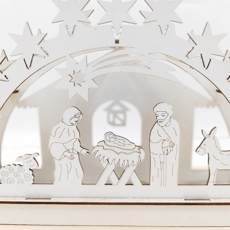 Glow Nativity Scene Ornament Bulk Set for Home Tabletop Mantel Decor Artificial