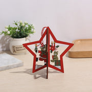 3D Wooden Christmas Tree Ornaments Hanging Decorations Bulk Pack