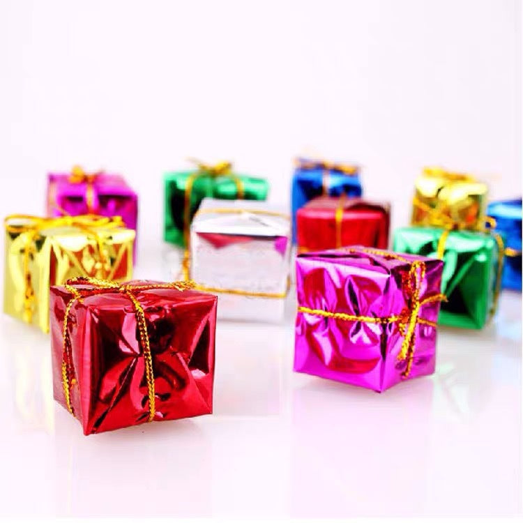 24 Pcs Mini Colorful Foam Gift Boxes for Xmas Tree Hanging Ornaments Bulk Pack