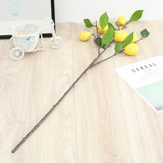 34 Inch Artificial Lemon and Kumquat Fruit Branch Stems, 10 Pcs Silk Lemon Stems