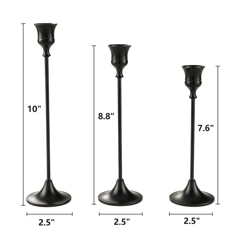 Bulk 3 Pcs Taper Candlestick Holders for Wedding Events Centerpiece Table Decor Wholesale