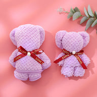 Adorable Teddy Bear Towel - Wedding Favors & Holiday/Birthday Gifts | Soft Waffle Weave