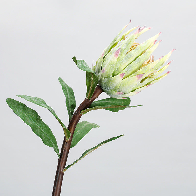Single Stem Artificial King Protea Flower, 22" Tall, Plastic, Indoor Decor for Home, Weddings & Events
