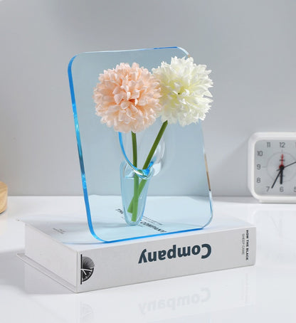 Bulk 5 Pcs 5.9X7.9 Inch Clear Rectangular Flower Vase Acrylic Frame Vase Wholesale
