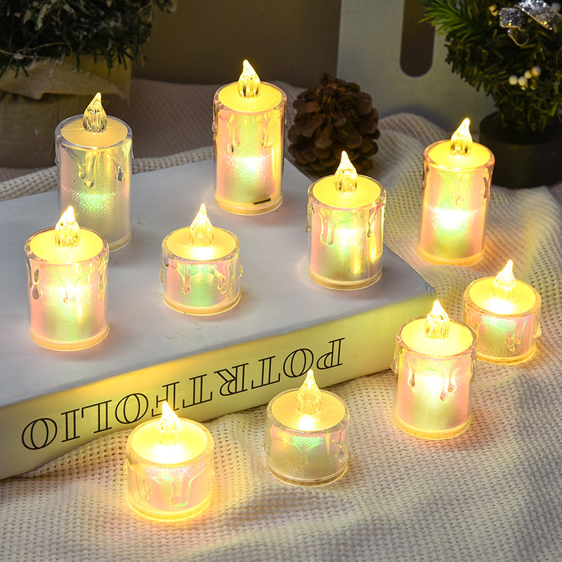 Bulk 24 Pcs Transparent Symphony  LED Tealight Candles with Tears for Wedding Valentine's Day Celebration Decor Wholesale