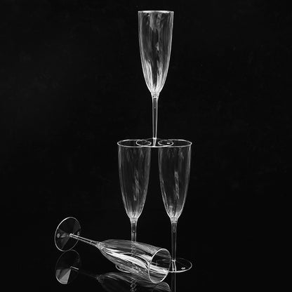 Bulk 8 Pcs Plastic Champagne Flute 6 Oz Clear Wine Glasses Wholesale