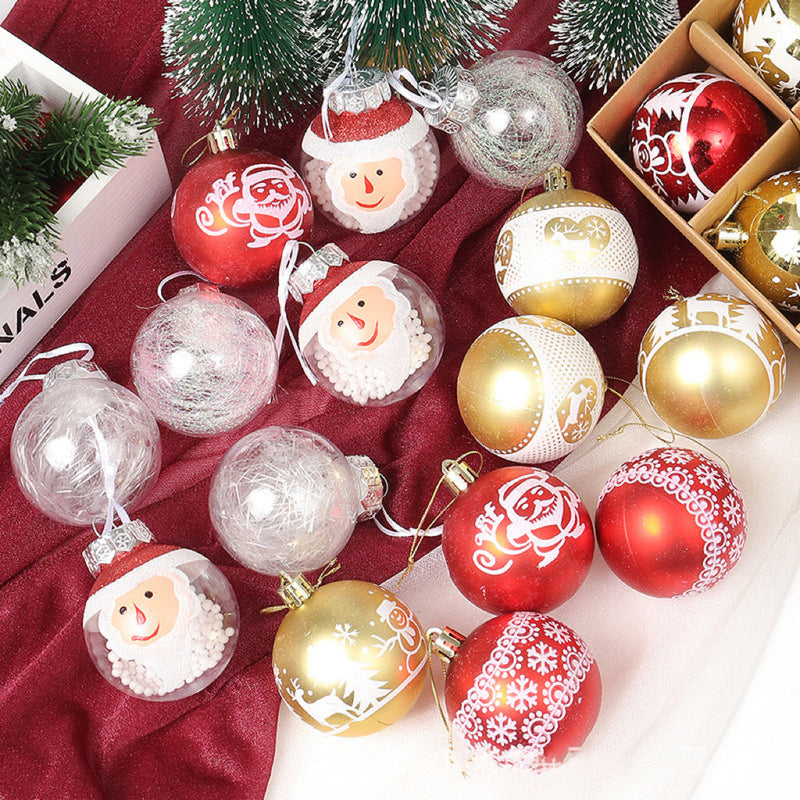 16 Pcs Christmas Ball Ornaments Hanging Decorations Red and White Holiday Decor