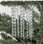 Clear Acrylic Ice Strip Christmas Ornaments Bulk Hanging Decorations for Xmas Trees