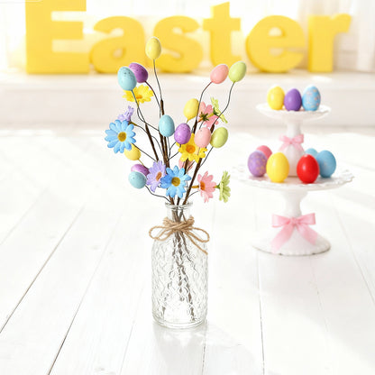 Easter Decor Egg & Wildflower Stem - 11.8" Artificial Insert for Home Decor