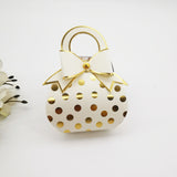 Bulk 50 Pcs Portable Candy Boxes with Polka Dot Foil Stamping Gift Bag with Bow Wholesale