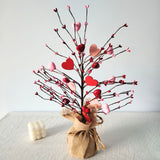 Valentine's Day Heart & Red Berry Small Tree Decor - 17.7" Home/Living Room/Wedding Accent