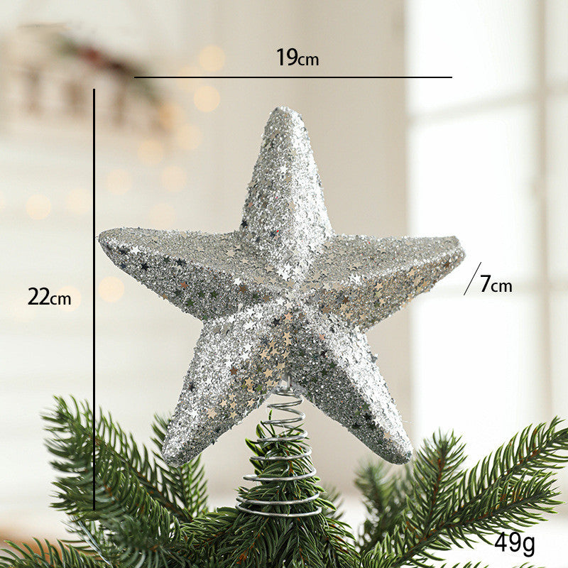 New Glitter Christmas Tree Topper Star - Sparkly Starburst Ornament for Xmas Decor