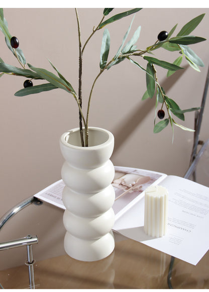 Bulk Ceramic Flower Vase Ribbing Modern Unique Home Party Decor Wholesale