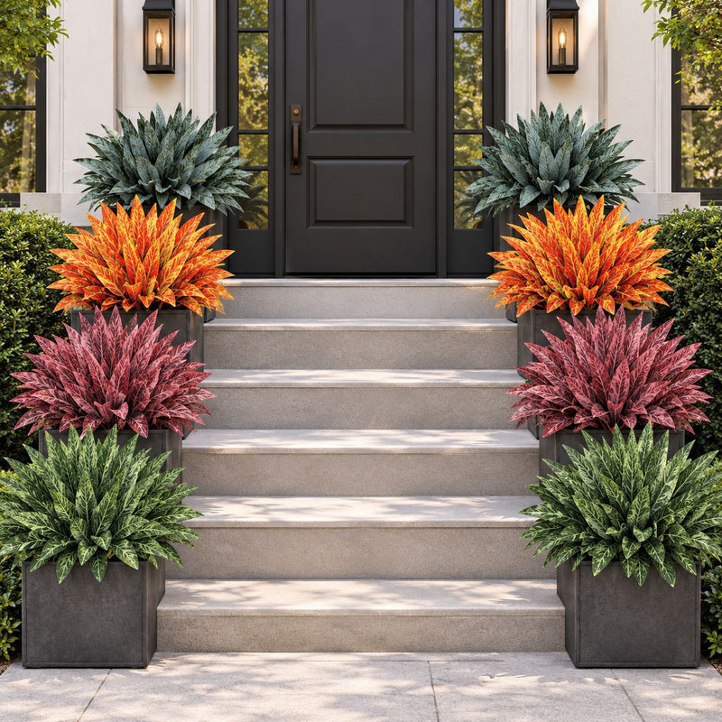 Artificial Eucalyptus Leaf Bush, Autumn-Toned Faux Greenery Stem, PE Plastic, for Wedding Floral Design, Home Decor & Window Displays
