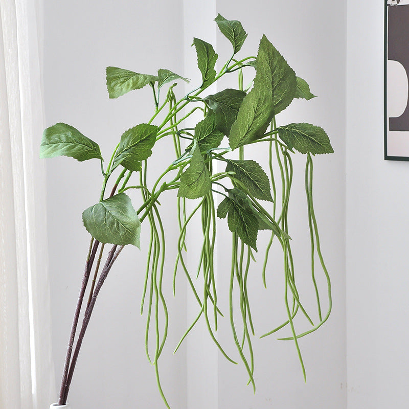 Artificial Long Bean Vine, Single Stem, 37" Green or Red, PVC Material for Home Decor, Wedding, and Events