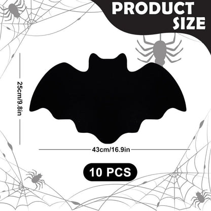 Halloween Felt Bat Placemats & Spider Web Coasters - 10-Piece Set Non-Slip Heat-Resistant Table Decor