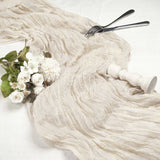 Bulk Cheesecloth Table Runner 2025 Boho 35" Breathable Organic Cotton Table Decor for Summer Wedding Bridal Shower Boho Party Wholesale