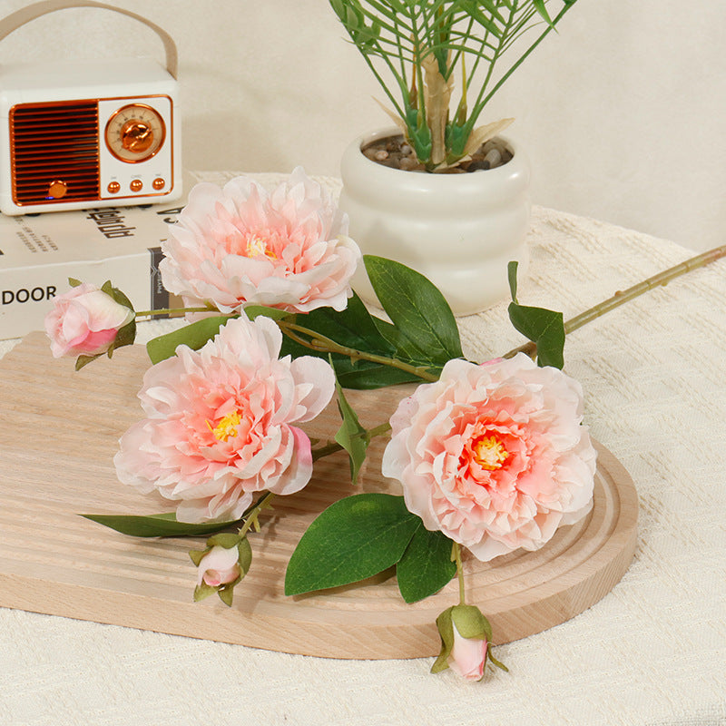 6-Head Peony Artificial Flower Stems - 27.6 Inch 2-Pack | Wedding Decor