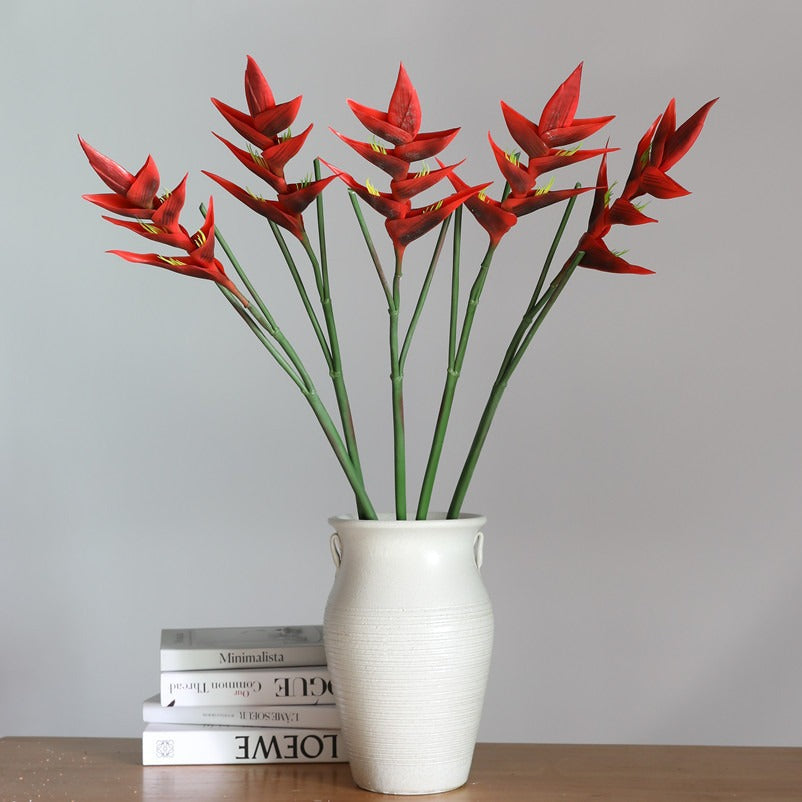 5-Pack Artificial Bird of Paradise Flowers - Faux Crane Flower Decor for Weddings & Windows