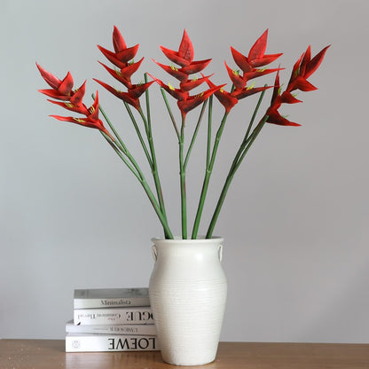 5-Pack Artificial Bird of Paradise Flowers - Faux Crane Flower Decor for Weddings & Windows