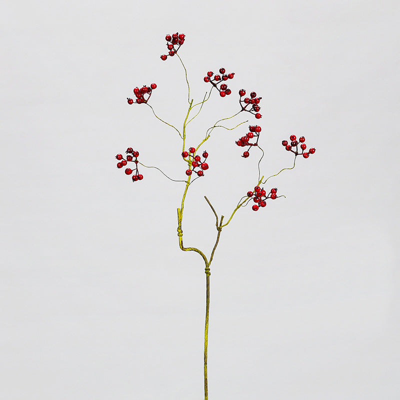 Artificial Berry Bush with 9 Blooms, Red Holly & Wild Berries, 28" Tall, Foam Material, for Home Decor, Weddings & Events