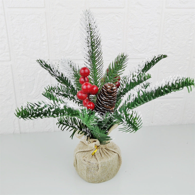 Artificial Pine Cone and Red Fruit Stems, 10 Pcs Bulk Christmas Party Decor, 12 Inch Artificial Plant Ornaments
