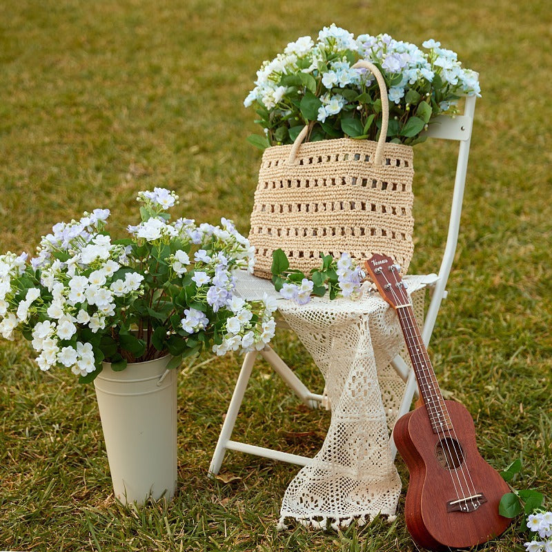 24 Inch Artificial Silk Jasmine Branches Stems with Leaves, 10 Pcs Bulk Pack