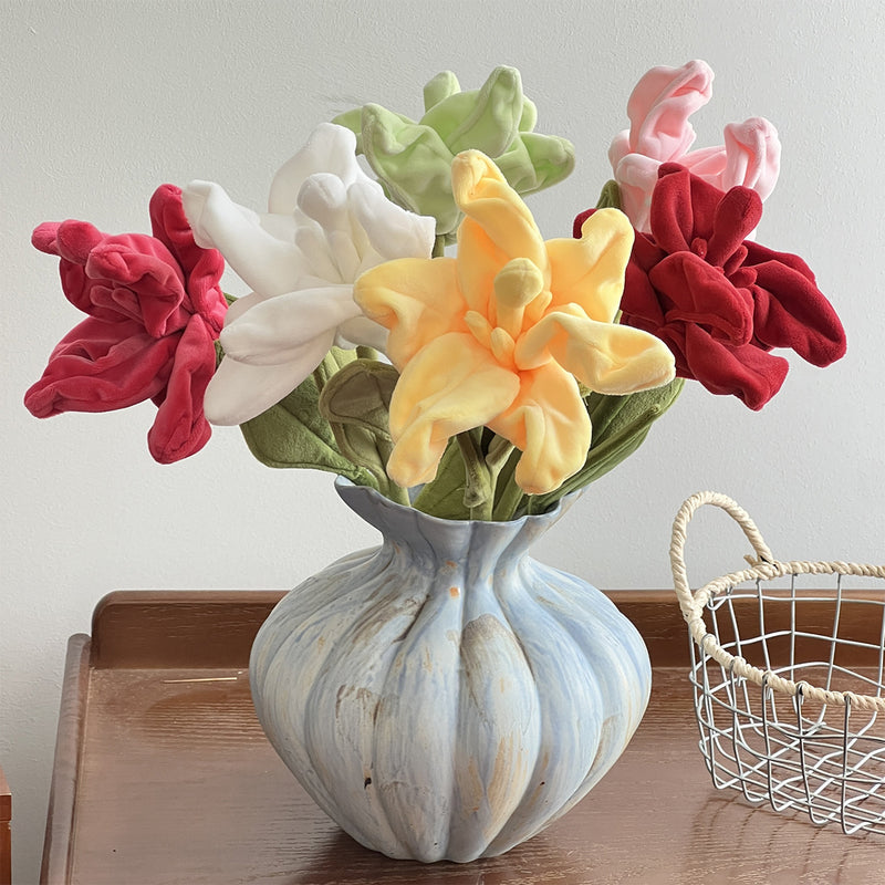 Single Stem Artificial Lily Flower, 17" Height, Faux Silk, for Home Decor, Weddings, and Events