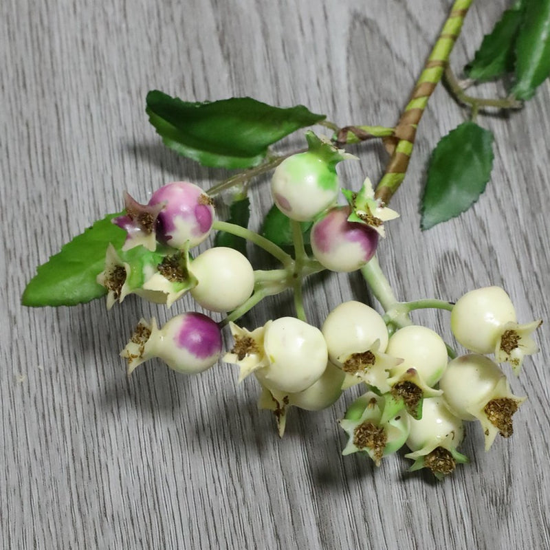 Artificial Pomegranate Fruit Bush with 14 Blooms, 10" Long, Plastic, for Home Decor, Weddings, Events