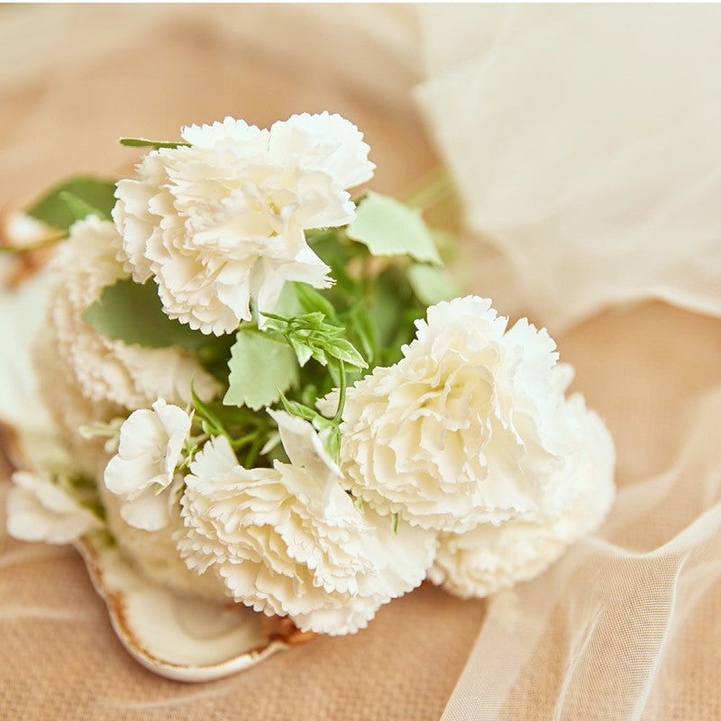 12 Inch Artificial Silk Carnation Flowers Bush, Bulk Wholesale Floral Arrangement