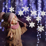 Bulk 12pcs 3D Snowflake Hanging Ornaments - Christmas Tree and Party Decorations Wholesale