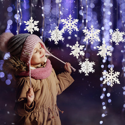 Bulk 12pcs 3D Snowflake Hanging Ornaments - Christmas Tree and Party Decorations Wholesale