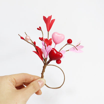 Valentine's Day Heart Napkin Rings (10-Pack) - Romantic Candlelight Dinner Table Decor | As Pictured