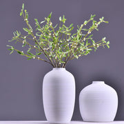 3 Pcs Artificial Mistletoe Stems with Leaf and Pearl Fruit, 12 Inch Winter Xmas Floral Arrangement