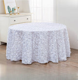 Bulk 47 Inch Round Tablecloths with 3D Floral Wholesale