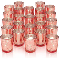 Bulk 12 Pc Candle Holder Mercury Glass Boho Wedding Centerpiece Kit with Hand-Blown Speckled Finish Season Adaptive Candle Holders for Fall Tablescapes Halloween Terrariums Thanksgiving Buffets Wholesale