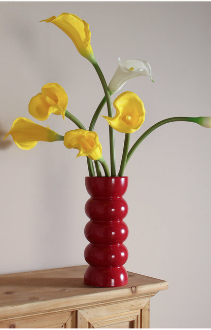 Bulk Ceramic Flower Vase Ribbing Modern Unique Home Party Decor Wholesale