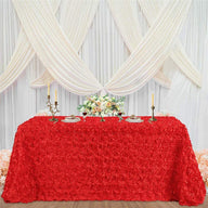 Bulk 2 Pcs Polyester Tablecloths 90x132 Inches Rosette Table Cover for Table Decor Wholesale